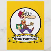 WORLDS GREATEST NERDY PROFESSOR CARTOON CUSTOM FLYER