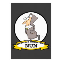 WORLDS GREATEST NUN CARTOON PERSONALIZED INVITES