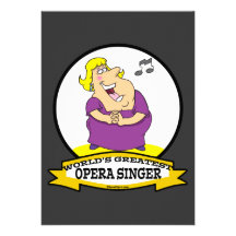 WORLDS GREATEST OPERA SINGER FAT LADY CARTOON PERSONALIZED ANNOUNCEMENTS