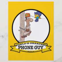 WORLDS GREATEST PHONE GUY MEN CARTOON FLYERS
