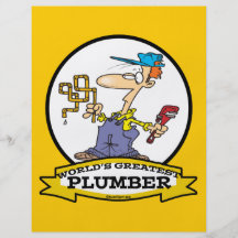 WORLDS GREATEST PLUMBER II MEN CARTOON FLYER DESIGN