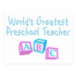 Worlds Greatest Preschool Teacher Post Card