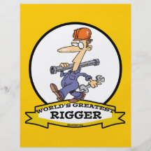 WORLDS GREATEST RIGGER MEN CARTOON FLYER DESIGN