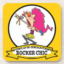 WORLDS GREATEST ROCKER CHIC CARTOON COASTERS
