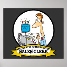 WORLDS GREATEST SALES CLERK MEN CARTOON PRINT