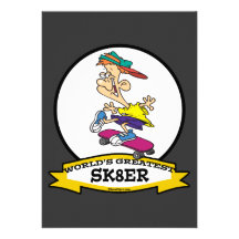 WORLDS GREATEST SK8ER CARTOON PERSONALIZED INVITE