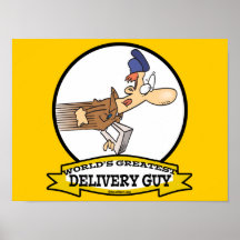WORLDS GREATEST SPEEDY DELIVERY GUY MEN CARTOON POSTER