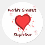 World's greatest stepfather round sticker