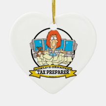 WORLDS GREATEST TAX PREPARER CARTOON CHRISTMAS TREE ORNAMENT