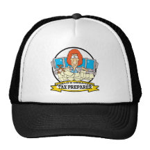 WORLDS GREATEST TAX PREPARER CARTOON TRUCKER HATS