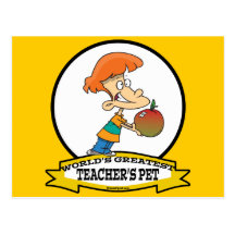 WORLDS GREATEST TEACHERS PET CARTOON POSTCARD