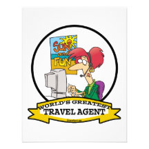 WORLDS GREATEST TRAVEL AGENT WOMEN CARTOON PERSONALIZED INVITE