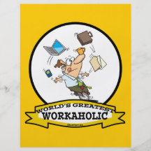 WORLDS GREATEST WORKAHOLIC MEN CARTOON PERSONALIZED FLYER