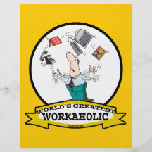 WORLDS GREATEST WORKAHOLIC MEN II CARTOON FLYER DESIGN