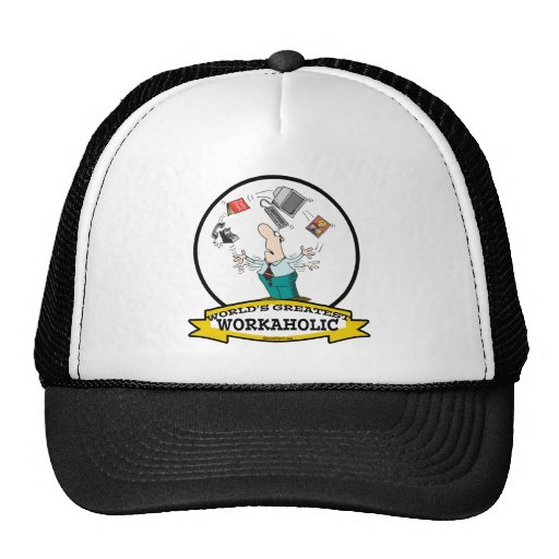 WORLDS GREATEST WORKAHOLIC MEN II CARTOON MESH HAT