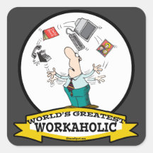 WORLDS GREATEST WORKAHOLIC MEN II CARTOON STICKERS