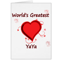 World's Greatest yaya Greeting Card