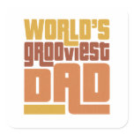 World's Grooviest Dad Retro Funny stickers