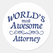 World's Most Awesome Attorney Round Sticker