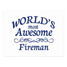 World's Most Awesome Fireman Post Card