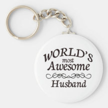 World's Most Awesome Husband Keychain