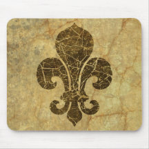 Worn Fleur De Lis Mousemat