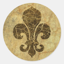 Worn Fleur De Lis Sticker