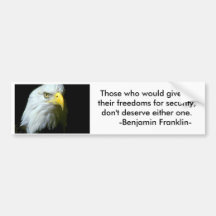 WR925345, Those who would give up their freedom... Bumper Sticker