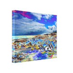 WRAPPED CANVAS - Bright enhanced Beach Scene Stretched Canvas Prints