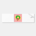 Wreath pink background bumper sticker