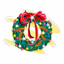 Wreather decorated with pinecones & bow photo cutout