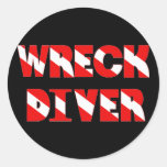 Wreck Diver Text Style Stickers