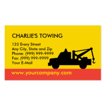 Wrecker tow pick-up truck business card