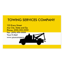 Wrecker tow pick-up truck, TOWING SERVICES COMP... Business Cards