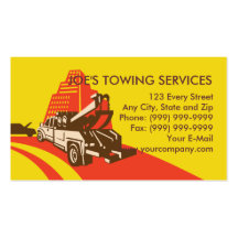 Wrecker tow truck car breakdown business card