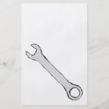 Wrench. Grey and Black. Spanner. Custom Flyer