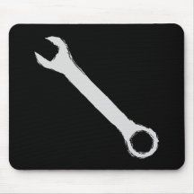 Wrench. Grey and Black. Spanner. Mousemats