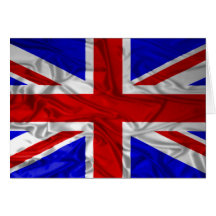 Wrinkled Union Jack Flag Greeting Cards