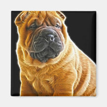 Wrinkles, The Chinese Shar Pei Puppy Dog Magnets