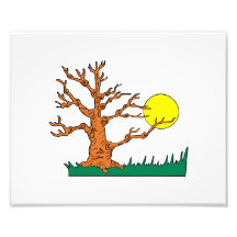 wrinkly brown tree moon grass graphic photographic print