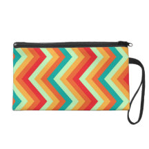 Wristlet Retro Zig Zag Chevron Pattern