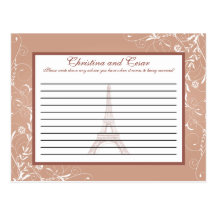 Writable Advice Card Floral Spiral in Paris Postcard