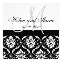 Write Guest's Name on Damask Wedding invitation