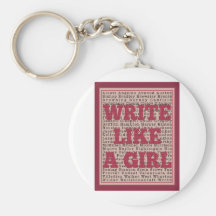 Write Like a Girl Lipstick Keychain