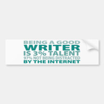 Writer 3% Talent Bumper Sticker
