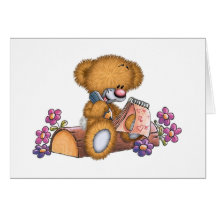 Writer Bear Greeting Cards