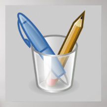 Writer Pen Pencil Cup Poster
