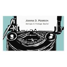 Writer  Vintage Typewriter Business Card Template