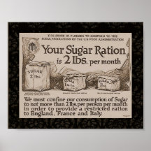 "WW1 Sugar Ration" Posters