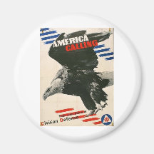 ww2 poster America Calling Fridge Magnet